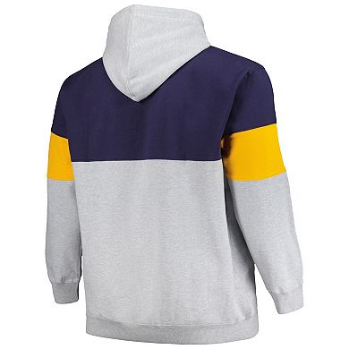 Men's Fanatics Branded Navy/Gold Denver Nuggets Big & Tall Pullover Hoodie