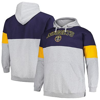 Men's Fanatics Branded Navy/Gold Denver Nuggets Big & Tall Pullover Hoodie