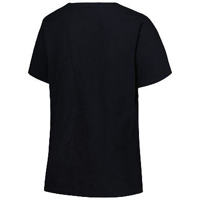 Women's Profile Black Orlando Magic Plus Size Arch Over Logo V-Neck T-Shirt