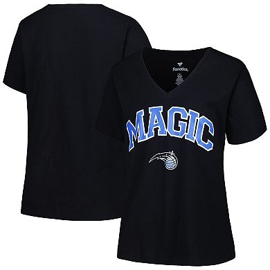 Women's Profile Black Orlando Magic Plus Size Arch Over Logo V-Neck T-Shirt