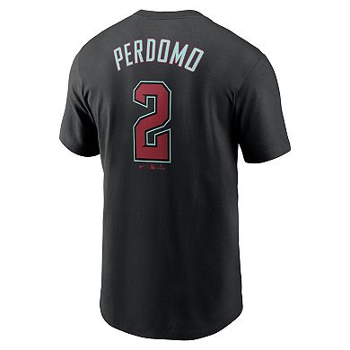 Men's Nike Geraldo Perdomo Black Arizona Diamondbacks 2024 Fuse Name & Number T-Shirt