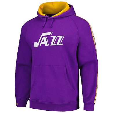 Men's Mitchell & Ness Purple Utah Jazz Hardwood Classics Nights Raglan Pullover Hoodie
