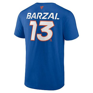 Men's Fanatics Branded Mathew Barzal Royal New York Islanders Authentic Pro Prime Name & Number T-Shirt