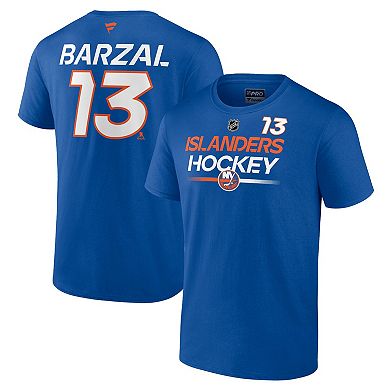 Men's Fanatics Branded Mathew Barzal Royal New York Islanders Authentic Pro Prime Name & Number T-Shirt