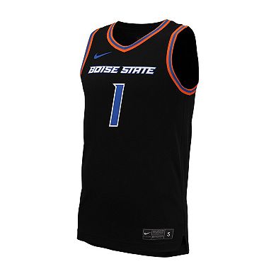 Men's Nike #1 Black Boise State Broncos Replica Basketball Jersey