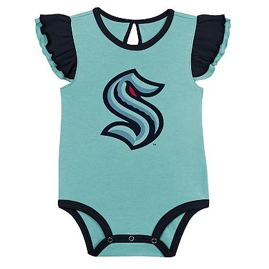 Girls Infant Navy/Light Blue Seattle Kraken Two-Pack Training Bodysuit Set