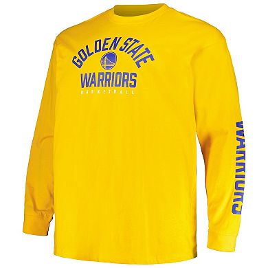 Men's Fanatics Branded Royal/Gold Golden State Warriors Big & Tall Short Sleeve & Long Sleeve T-Shirt Set