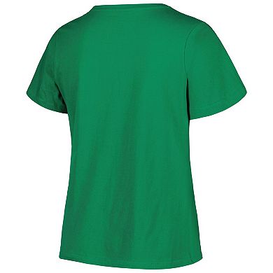 Women's Profile Green Oregon Ducks Plus Size Arch Over Logo Scoop Neck T-Shirt