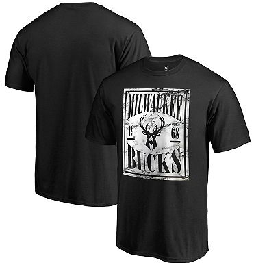 Men's Fanatics Branded Black Milwaukee Bucks Court Vision T-Shirt