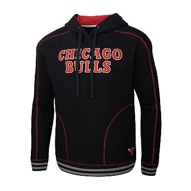 Men's Stadium Essentials Black Chicago Bulls Baseline Pullover Hoodie