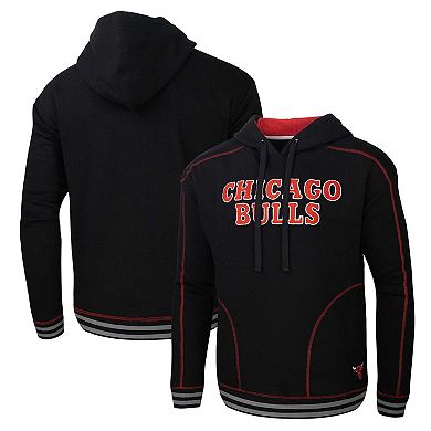 Men's Stadium Essentials Black Chicago Bulls Baseline Pullover Hoodie