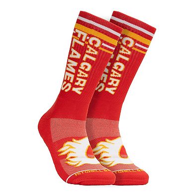 Men's Mitchell & Ness  Red Calgary Flames Power Play Crew Socks