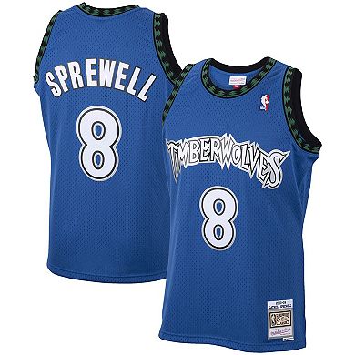 Men's Mitchell & Ness Latrell Sprewell Blue Minnesota Timberwolves 2001/02 Hardwood Classics Swingman Jersey