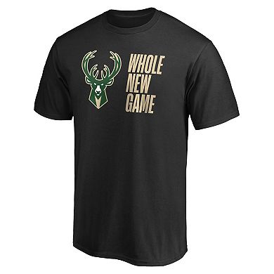 Men's Fanatics Branded Black Milwaukee Bucks Whole New Game Team T-Shirt