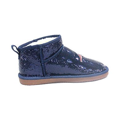 Women's Cuce Navy New England Patriots Sequin Ankle Boots