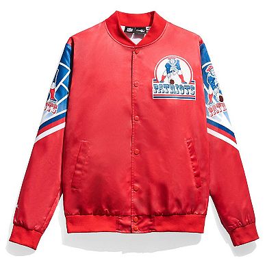 Men's Chalk Line Red New England Patriots Fanimation Satin Full-Snap Jacket