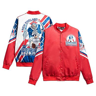 Men's Chalk Line Red New England Patriots Fanimation Satin Full-Snap Jacket