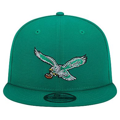 Men's New Era Kelly Green Philadelphia Eagles Historic 9FIFTY Snapback Hat