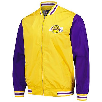 Men s JH Design Yellow Los Angeles Lakers Full Zip Bomber Jacket