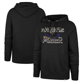 Men's '47 Black Baltimore Ravens Ravens Flock Regional Headline Pullover Hoodie