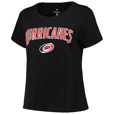 Women's Profile Black Carolina Hurricanes Plus Size Arch Over Logo T-Shirt