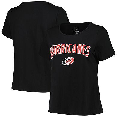Women's Profile Black Carolina Hurricanes Plus Size Arch Over Logo T-Shirt