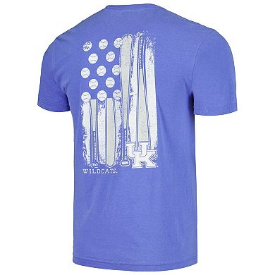 Men's Royal Kentucky Wildcats Baseball Flag Comfort Colors T-Shirt