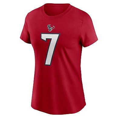 Women's Nike C.J. Stroud Red Houston Texans Player Name & Number T-Shirt