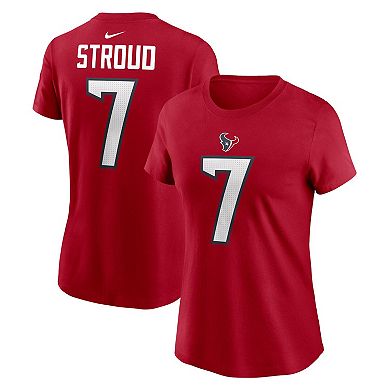 Women's Nike C.J. Stroud Red Houston Texans Player Name & Number T-Shirt