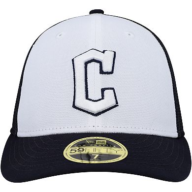 Men's New Era White/Navy Cleveland Guardians 2023 On-Field Batting Practice Low Profile 59FIFTY Fitted Hat