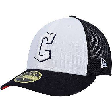 Men's New Era White/Navy Cleveland Guardians 2023 On-Field Batting Practice Low Profile 59FIFTY Fitted Hat
