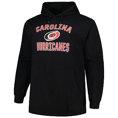 Men's Profile Black Carolina Hurricanes Big & Tall Arch Over Logo Pullover Hoodie