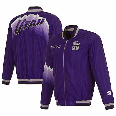 Men's JH Design Purple Utah Jazz 2023/24 City Edition Nylon Full-Zip Bomber Jacket