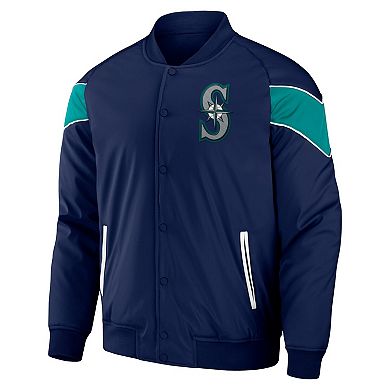 Men's Darius Rucker Collection by Fanatics Navy Seattle Mariners Baseball Raglan Full-Snap Jacket