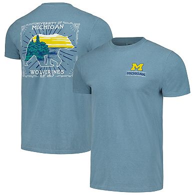 Men's Light Blue Michigan Wolverines State Scenery Comfort Colors T-Shirt