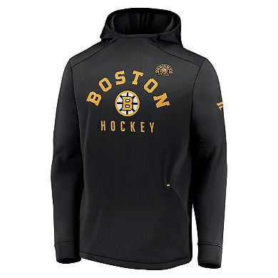 Men's Fanatics Branded Black Boston Bruins Centennial Lockup Authentic Pro Pullover Hoodie