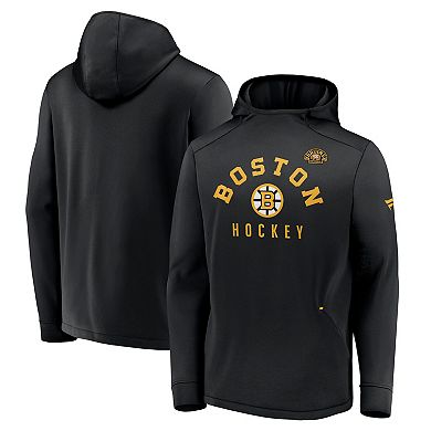 Men's Fanatics Branded Black Boston Bruins Centennial Lockup Authentic Pro Pullover Hoodie