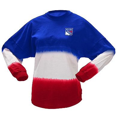 Women's Fanatics Branded Blue/Red New York Rangers Ombre Long Sleeve T-Shirt