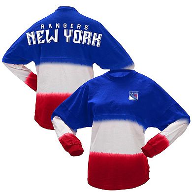 Women's Fanatics Branded Blue/Red New York Rangers Ombre Long Sleeve T-Shirt