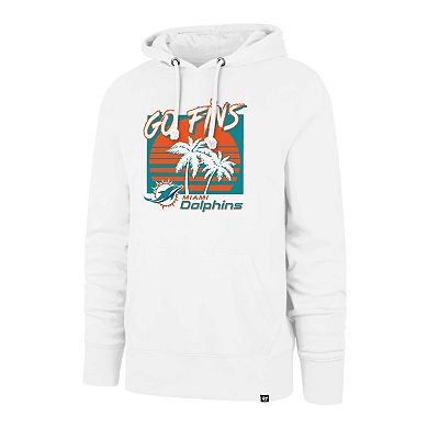 Men's '47 White Miami Dolphins Go Fins Regional Headline Pullover Hoodie