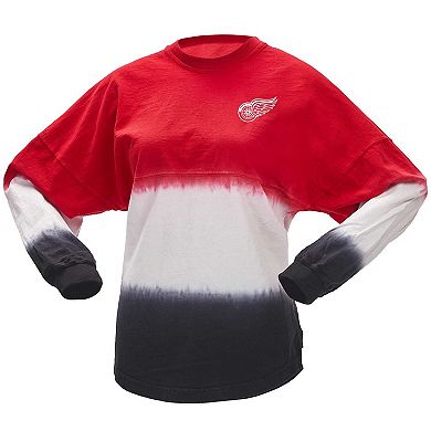 Women's Fanatics Branded Red/Black Detroit Red Wings Ombre Long Sleeve T-Shirt