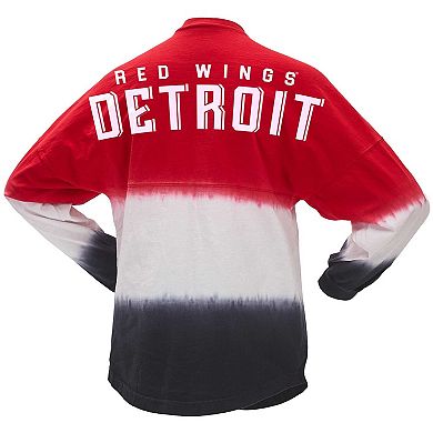 Women's Fanatics Branded Red/Black Detroit Red Wings Ombre Long Sleeve T-Shirt