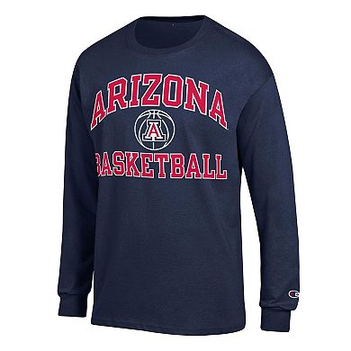 Men's Champion Navy Arizona Wildcats Basketball Icon Long Sleeve T-Shirt
