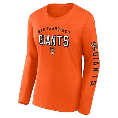 Women's Fanatics Branded Orange/Black San Francisco Giants T-Shirt Combo Pack