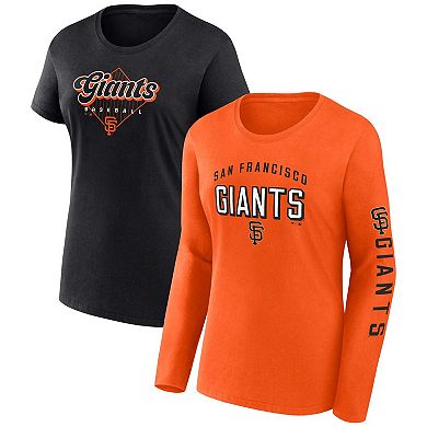 Women's Fanatics Branded Orange/Black San Francisco Giants T-Shirt Combo Pack