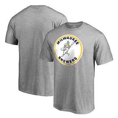 Men's Fanatics Branded Ash Milwaukee Brewers Cooperstown Collection Forbes T-Shirt