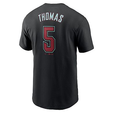 Men's Nike Alek Thomas Black Arizona Diamondbacks 2024 Fuse Name & Number T-Shirt