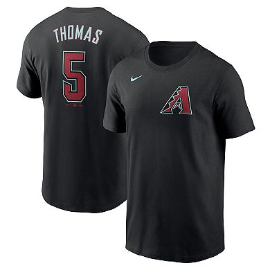Men's Nike Alek Thomas Black Arizona Diamondbacks 2024 Fuse Name & Number T-Shirt