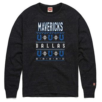Unisex Homage Charcoal Dallas Mavericks Holiday Raglan Pullover Sweatshirt
