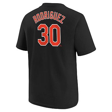 Youth Nike Grayson Rodriguez Black Baltimore Orioles Name & Number T-Shirt